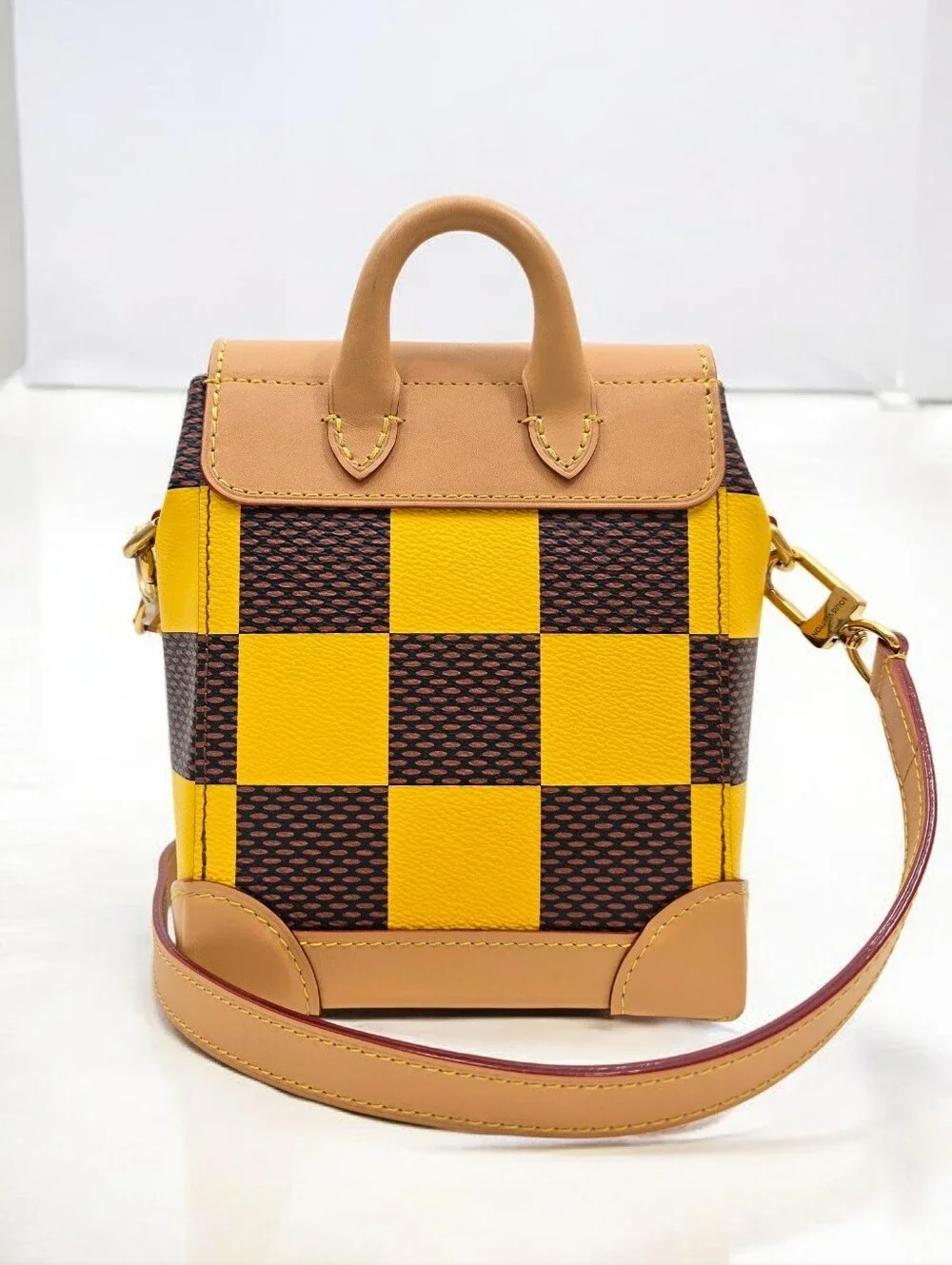 Louis Vuitton Nano Steamer Damier Pop Yellow N40536 Crossbody Bag